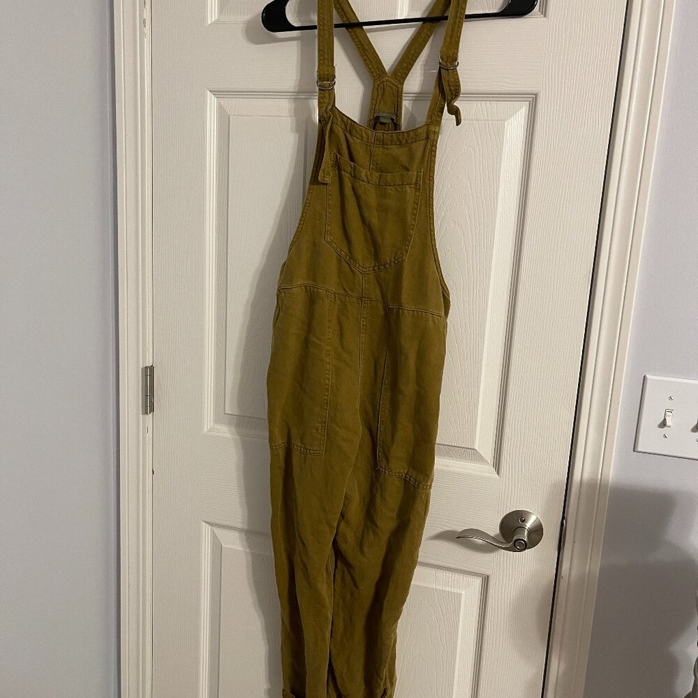Aerie Womens KhakiOveralls XS Linen Blend Light Y2k Cuffed